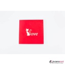 Katzenpaar in Box - Kartenfarbe Rot - 15 x 15 cm