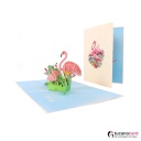 Flamingo Familie - Kartenfarbe Beige - 15 x 20 cm