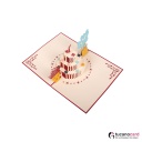 Geburtstagstorte - Kartenfarbe Rot - 12 x 17 cm