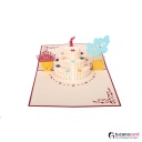 Geburtstagstorte - Kartenfarbe Rot - 12 x 17 cm