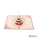 Geburtstagstorte - Kartenfarbe Rot - 12 x 17 cm