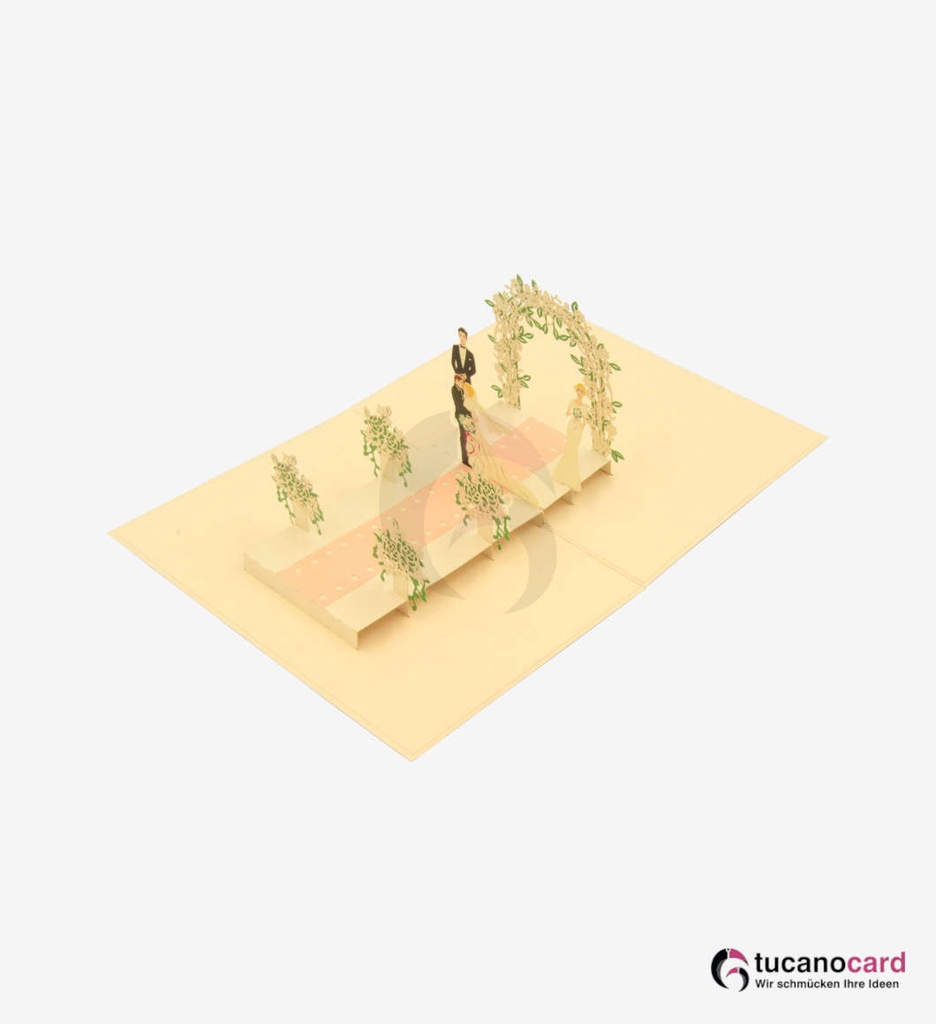 Braut und Bräutigam bei Trauung - Beige - 15 x 20 cm