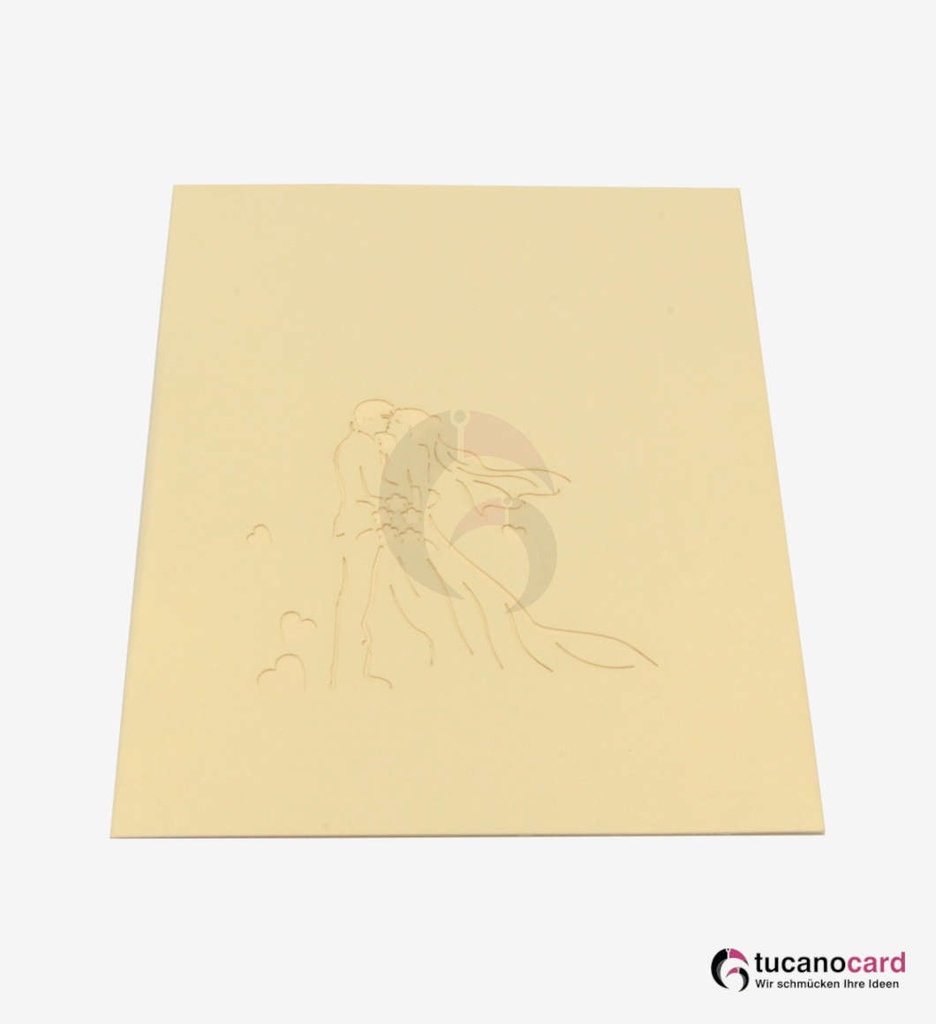 Braut und Bräutigam bei Trauung - Beige - 15 x 20 cm