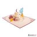 Geburtstagstorte - Kartenfarbe Rot - 12 x 17 cm