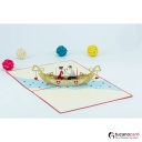 Liebesgondel - Kartenfarbe Rot - 15 x 20 cm