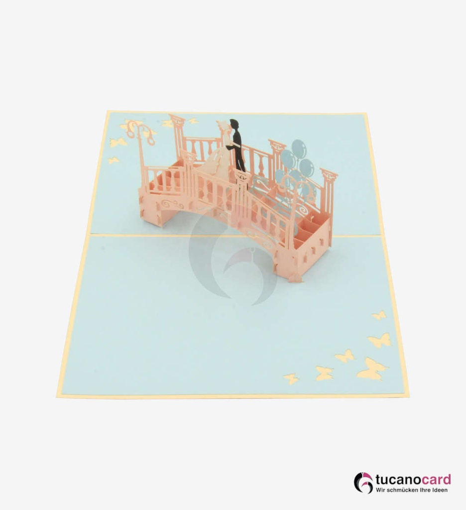 Liebesbrücke - Kartenfarbe Beige - 15 x 20 cm